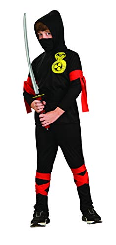 Rubie's - Disfraz de ninja para niños, color negro, 5-7 años (12109-M)