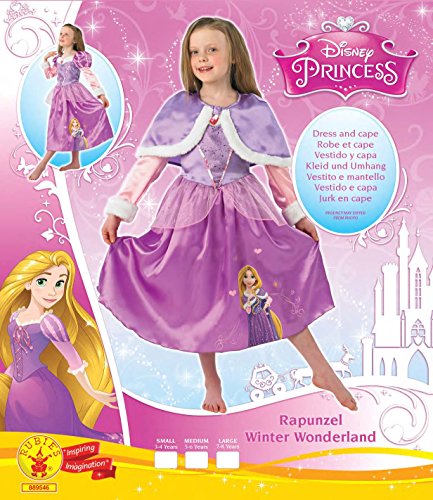 Rubies - Disfraz Rapunzel Winter Wonderland para niñas, talla S, 104 cm, edad 3-4 años (I-889546S)