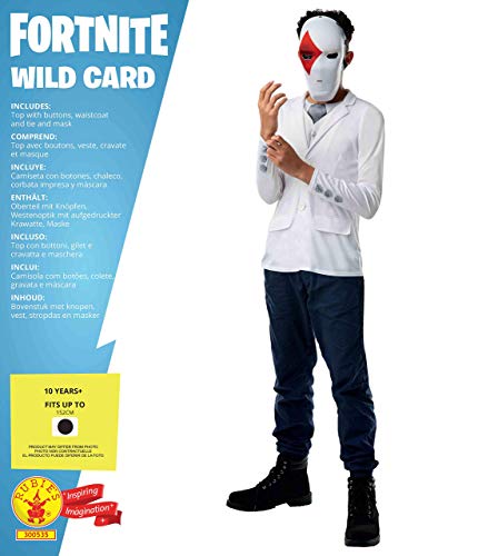 Rubies Kit oficial de disfraz de Fortnite Wild Card – Top y máscara, niños de edad 10+ altura hasta 152 cm