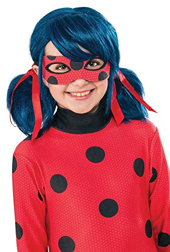 Rubies Ladybug Peluca complemento de disfraz infantil, talla única (Rubie's Spain 32929) + Miraculous Ladybug Set YO-YO y las pendientes