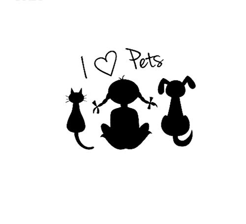 RUIRUI Calcomanía de vinilo con texto "I Love Pets Baby Girl Dog Cat Car Sticker 15,6 cm x 12,3 cm