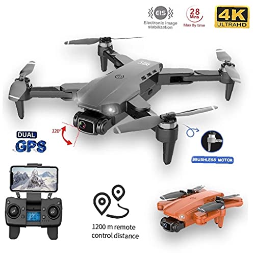 Runfon Mini Drone Drone Foldable Quadcopter 4K Cámara HD GPS RC Drone con 1 batería Naranja