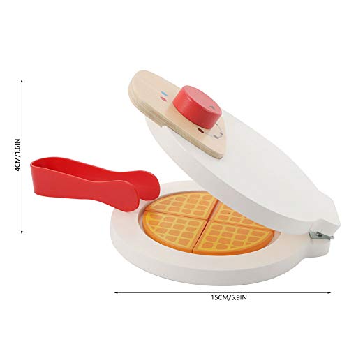 Ruspela Juego de juguetes para hacer crepes de juguete de madera, juego de pretender, máquina de panqueques, máquina de café con accesorios (máquina de panquequeque)