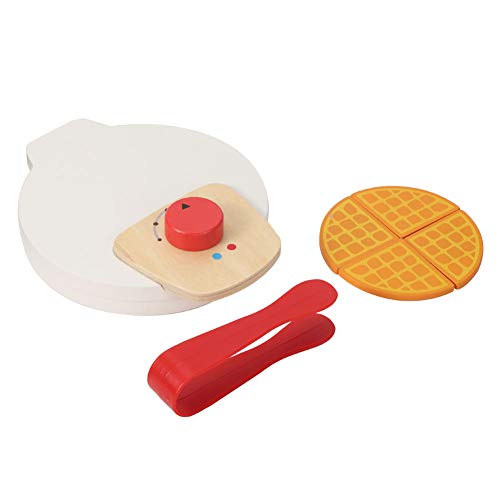 Ruspela Juego de juguetes para hacer crepes de juguete de madera, juego de pretender, máquina de panqueques, máquina de café con accesorios (máquina de panquequeque)