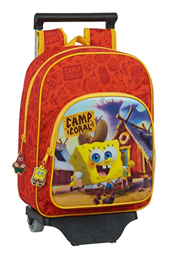 Safta 612083020 Mochila Infantil de Bob Esponja con Carro, Naranja/Amarillo, Único