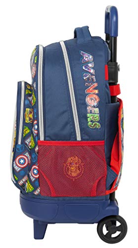 Safta Mochila Escolar con Carro Incluido y Espalda Acolchada de Avengers Heroes Vs Thanos, 330x220x450mm, azul marino/multicolor