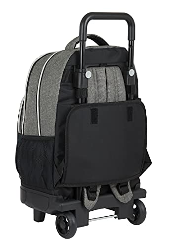 Safta Mochila Escolar con Carro Incluido y Espalda Acolchada de Harry Potter Hogwarts, 330x220x450 mm, Negro/Gris