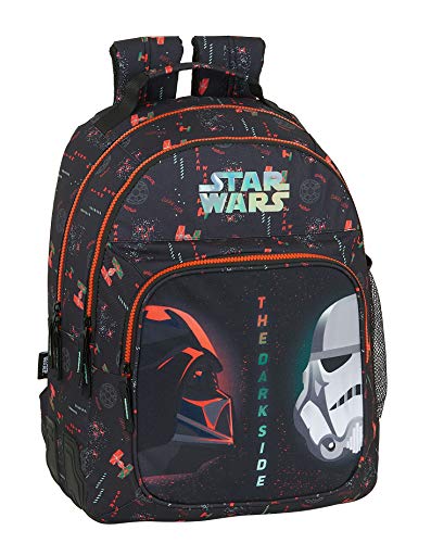 Safta Mochila Escolar de Star Wars The Dark Side, 320x150x420mm, negro/naranja