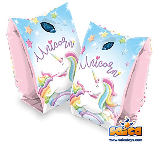 Saica- Unicornio Manguitos, Color Rosa y Azul, 25X15CM (1321)