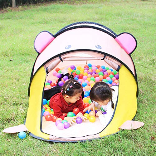 Sanqing Juego de Carpa Juego de Animales para niños Playhouse Prince Castle Plegable Popup Balls House Beach Tent Juguete de jardín al Aire Libre,Grizzly