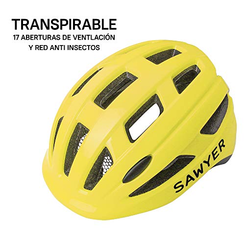 Sawyer Bikes - Casco Infantil Ajustable - Niños 2, 3, 4 y 5 Años (Amarillo)