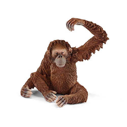 Schleich-14775 Figura de Orangután Hembra, Colección Wild Life, Color marrón, 6.6 cm (14775)