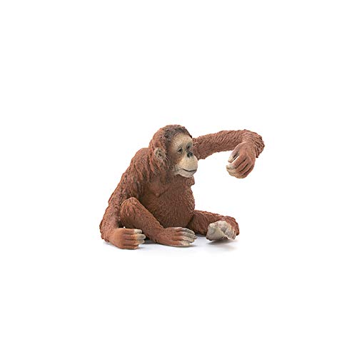 Schleich-14775 Figura de Orangután Hembra, Colección Wild Life, Color marrón, 6.6 cm (14775)