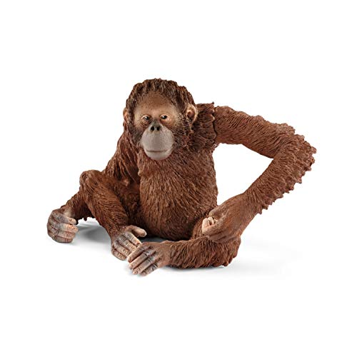 Schleich-14775 Figura de Orangután Hembra, Colección Wild Life, Color marrón, 6.6 cm (14775)