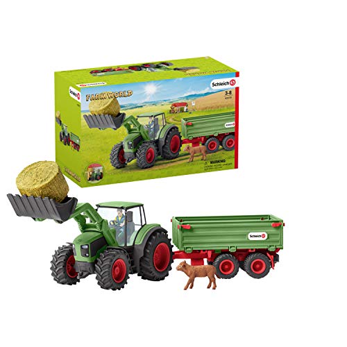 Schleich 42379 Farm World play set - tractor con remolque, juguetes a partir de 3 años