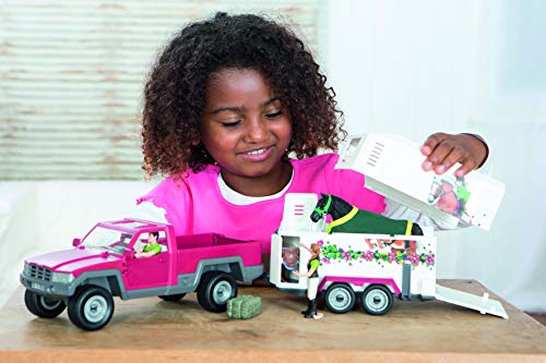 Schleich 42403 Play Set - Escuela de equitación con Pick-Up y Remolque (Horse Club)