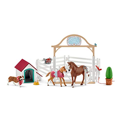 Schleich 42458 Horse Club Play Set - HORSE CLUB Los caballos de invitados de Hannah con Ruby, juguetes de 5 años