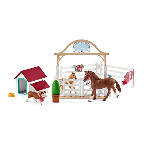 Schleich 42458 Horse Club Play Set - HORSE CLUB Los caballos de invitados de Hannah con Ruby, juguetes de 5 años