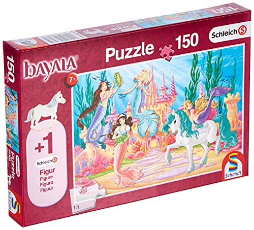 Schmidt Spiele- Schleich Bayala El Castillo de Meamare - Puzzle Infantil de 150 Piezas, Figura Venujas, Potro de Perlas, Color carbón (56303)