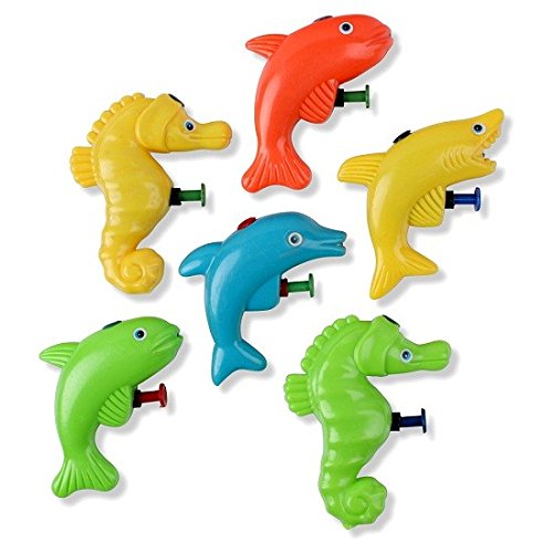 Schramm® 24 Piezas Pistolas de Agua Animales Marinos Aprox.7 cm Pistola de Agua Mixta Pistola de Agua Pistola de Agua Pistola de