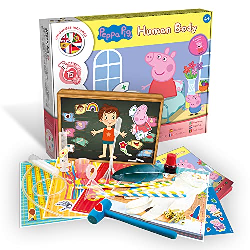 Science4you - El Cuerpo Humano con Peppa Pig para Niños 4-7 Años - Kit Cientifico con 15 Experimentos y Actividades: Esqueleto Humano, Puzzle y Pegatinas Cuerpo Humano, 4+ Años, 80003264