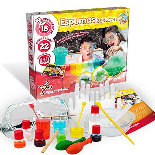 Science4you-Espumas Explosivas – Juegos y Juguetes Cientifico Incluye 18 Experimentos y Libro Educativo-Regalo Original Niñas +8 Años, Multicolor (80002447)