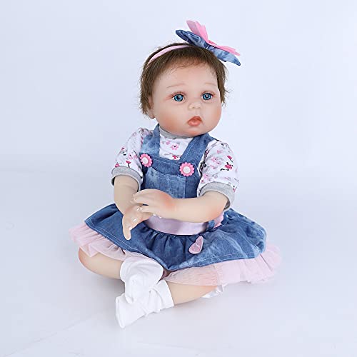 Scnbom 22pulgadas 55cm Reborn Muñecas Bebes niñas Realista Recién Nacido Toddler Dolls Silicona Vinilo niño Juguetes