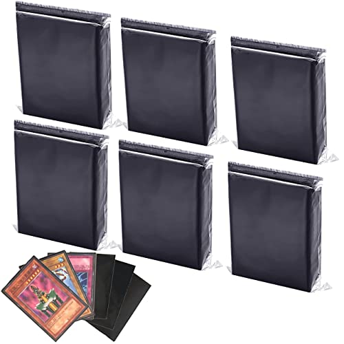 Senbeeda 300 fundas para cartas pokemon, card sleeves de 66 x 91 mm, estuches para tarjetas estándar, fundas de intercambiar cartas, fundas para tarjetas mágicas, Pokémon, Yu-Gi-Oh, MTG (negro)