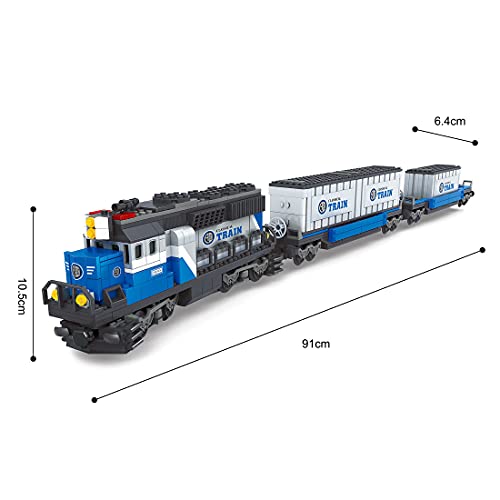 SENG Juego de construcción de tren tren de 1008 piezas, modelo locomotora con rieles, compatible con Lego