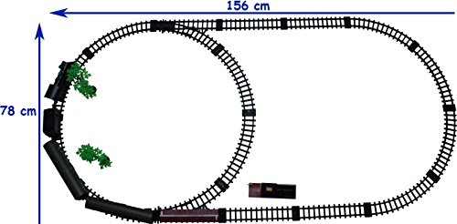 Set de iniciacion para maquetas de trenes - Locomotora para modelismo ferroviario - Locomotoras a vapor con vagones - 25 partes - Sonido, luz y humo