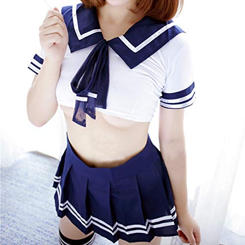 Sexy Disfraz De La Colegiala Para Mujer Japonés Lencería Uniforme Disfraces Escuela De Mujer Disfraz Fancy Vestido Juego De Rol Anime Lolita Traje De Marinero Trajes De Cosplay, Tamaño Libre (S-L)