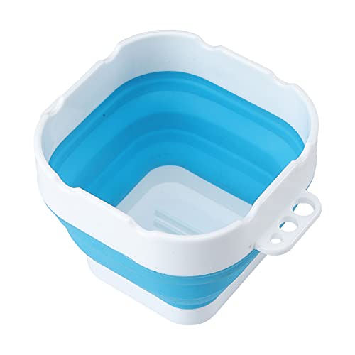 Sharplace Lavadora de Cepillo Portátil Cubo de Barril de Agua Plegable de Plástico Multiusos con Soporte de Cepillo Limpiador de Lavabo de Oficina Escolar para - Azul