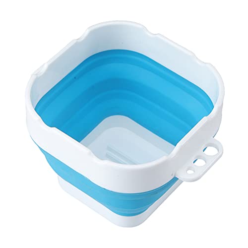 Sharplace Lavadora de Cepillo Portátil Cubo de Barril de Agua Plegable de Plástico Multiusos con Soporte de Cepillo Limpiador de Lavabo de Oficina Escolar para - Azul