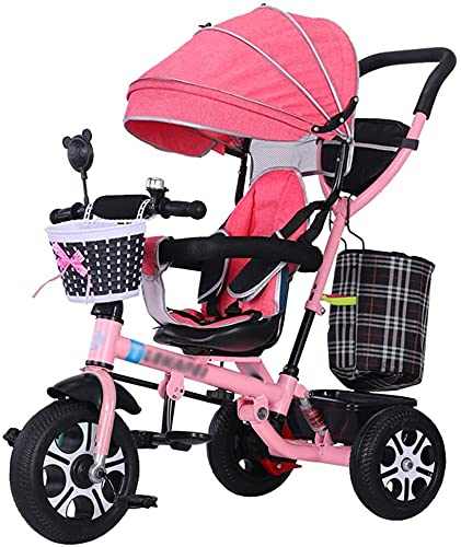 SHITCHCHCHAIR 4-IN-1 Baby Trolley Kids 'Tricycle Stroller TRIGHT DOW ROMÁTICO CON ARBIO DE SEGURIDAD Y AMORSUADOR DE AGUESTRO Bicicleta para niños durante 6 meses-5 años