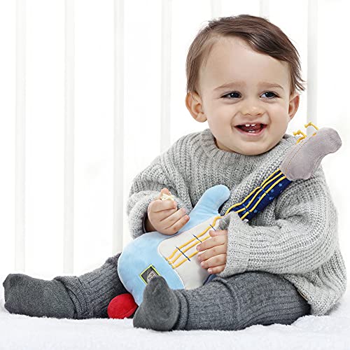 Sigikid Rattle Guitarra 'Papa & Me' Soft Toy-36 x 14 x 6 cms, Multicolor, 36 x 14 x 6 cm (Sigikid41923)