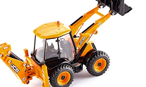 SIKU 3558, Retrocargadora JCB 4CX, 1:50, Multifuncional, Combinable con otros modelos SIKU de la misma escala, Metal/Plástico, Amarillo