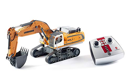 SIKU-Control 6740, Excavadora Liebherr R980 SME, Teledirigido, 1:32, Incl. Mando a Distancia radiocontrol, Metal/Plástico, Funciona con Pilas, Multifunción, Amarillo, Color Sieper GmbH