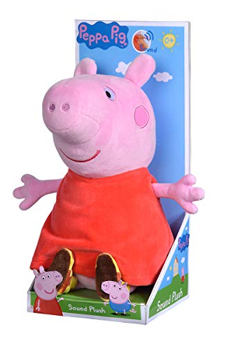 Simba 109261009 Peluche Peppa Pig con Sonido 22 cm, White, 36.11 x 43.25 x 17.4 cm