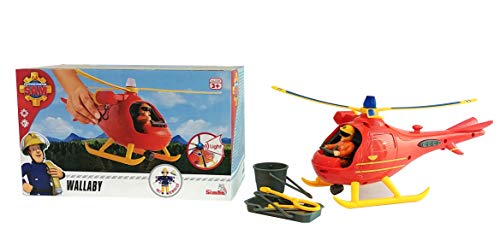 Simba - Sam El Bombero Helicóptero Wallaby con Personaje Tom, 3 años, 109251077038