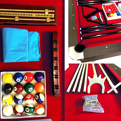 Simba Srl Mesa de Billar 8FT Vintage Red Juegos de Billar Carambola y contenedor de Bancos