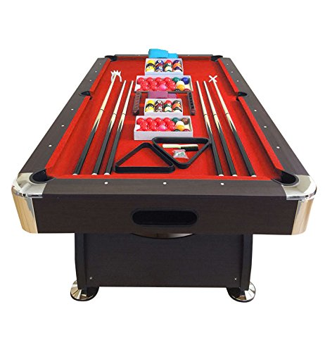 Simba Srl Mesa de Billar 8FT Vintage Red Juegos de Billar Carambola y contenedor de Bancos