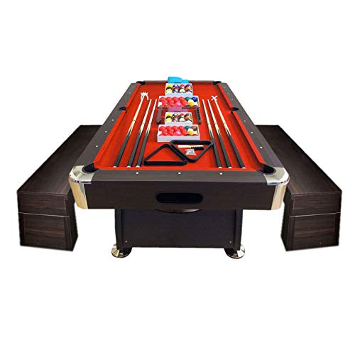 Simba Srl Mesa de Billar 8FT Vintage Red Juegos de Billar Carambola y contenedor de Bancos