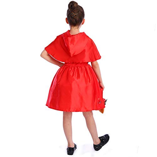 Sincere Party - Disfraz de Caperucita Roja con Vestido con Capa y Cesta para niñas pequeñas 3-4 años