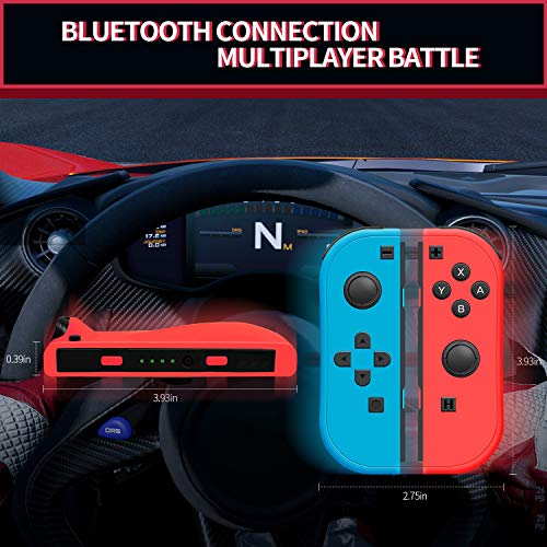 Singland JoyCon Controller para Nintendo Switch, reemplazo inalámbrico Joycon para N-Switch, mando a distancia izquierda/derecha con correas de muñeca función de despertador (rojo y azul)