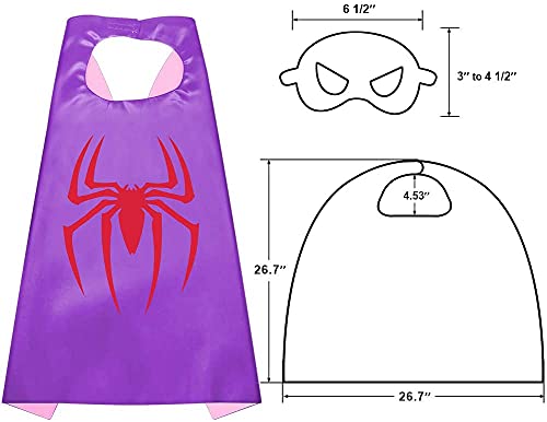 Sinoeem Capas de Superhéroes para Niños - 4 Capa y 4 Máscaras y 4 Slap Pulseras - Ideas Kit de Navidad de Cumpleaños de Fiesta de Cosplay de Diseño de Valor - Juguetes para Niños y Niñas