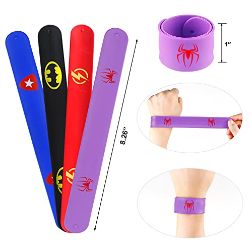 Sinoeem Capas de Superhéroes para Niños - 4 Capa y 4 Máscaras y 4 Slap Pulseras - Ideas Kit de Navidad de Cumpleaños de Fiesta de Cosplay de Diseño de Valor - Juguetes para Niños y Niñas