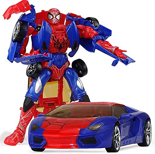 siyushop Spiderman Manual Deformation Coche Juguete Autobots Robot Modelo Modelo Niños Niños Regalo Figuras De Acción, Rojo