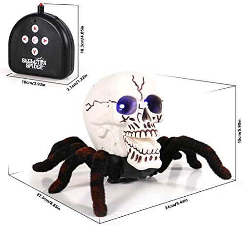 SKAJOWID Simulación De Control Remoto A Distancia De Araña, Truco Control Esqueleto Araña del Tarantula Horror Luz Aterradora Juguetes RC Animales De Halloween Juguete De Control Remoto