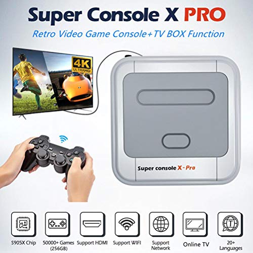 Sklepee Wireless Retro Game Console, incorporada en 30000+ Juego clásico, Consola de Videojuegos 4k con Controladores inalámbricos Dual 2.4G, AV y HDMI HD Salida Handheld Games Family