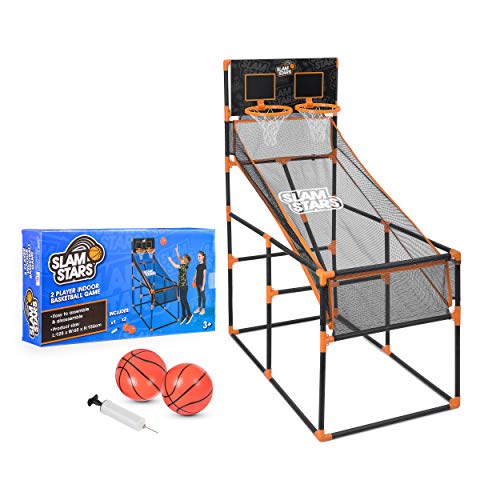 Slam Stars- Juego de Baloncesto para niños, 2 Jugadores Interior al Aire Libre Conjunto con Shoot Hoop Backboard, Color Negro (Toyrific TY6005)